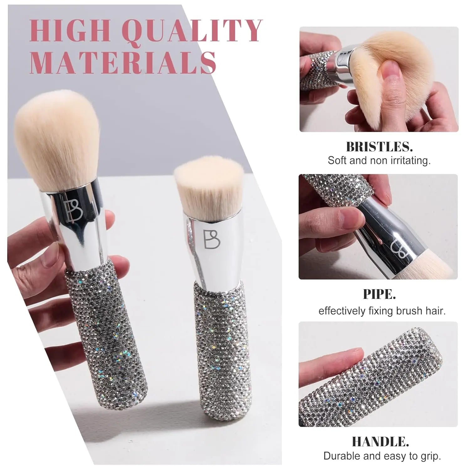 BriBeauty Luxury Diamond Makeup Brushes Set (Pack of 2), Premium Soft Synthetic Bristles BriBeauty