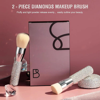 BriBeauty Luxury Diamond Makeup Brushes Set (Pack of 2), Premium Soft Synthetic Bristles BriBeauty