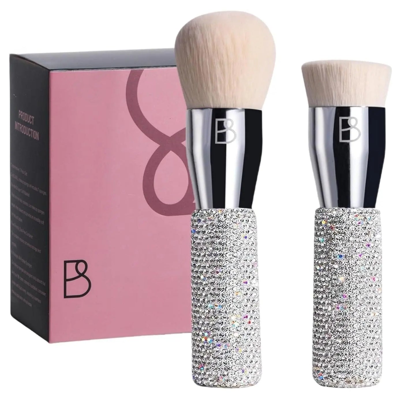 BriBeauty Luxury Diamond Makeup Brushes Set (Pack of 2), Premium Soft Synthetic Bristles