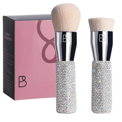BriBeauty Luxury Diamond Makeup Brushes Set (Pack of 2), Premium Soft Synthetic Bristles BriBeauty